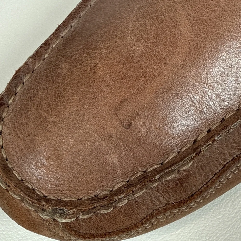 Clarks Men's Brown Leather Penny Loafers Slip On Moc Toe Casual Dress Shoes 13